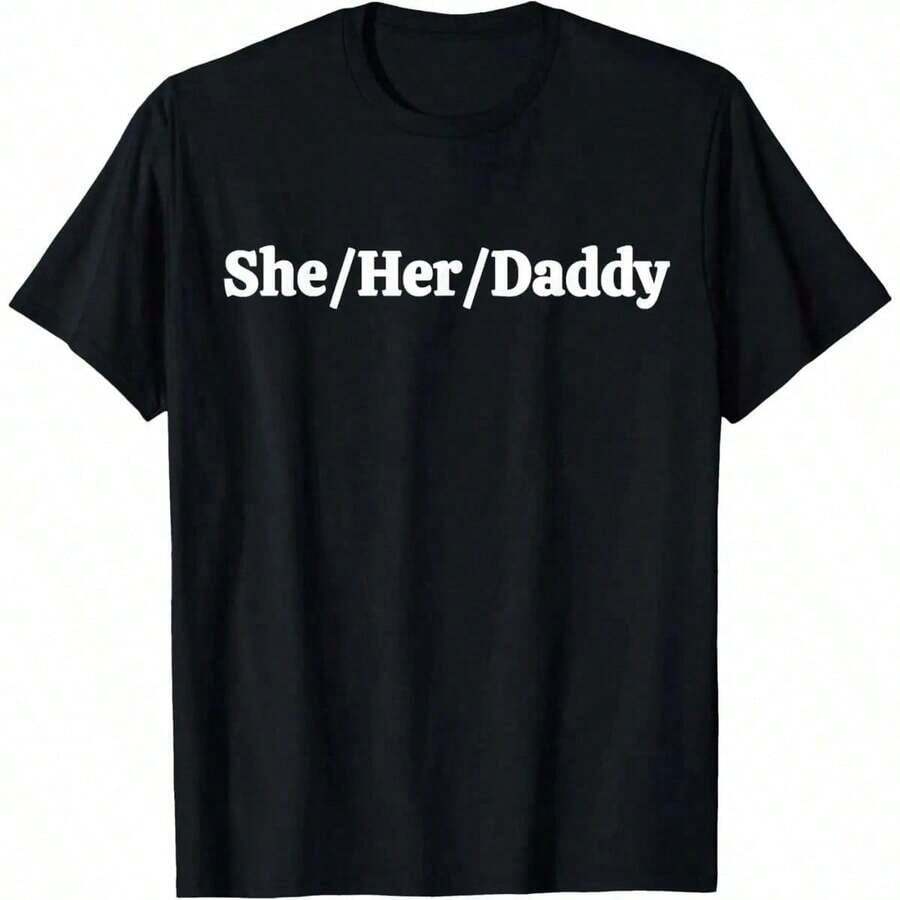 % Cotone Lei Sua Mamma Divertente Pronomi Lesbici Humor -Maglietta - T-shirt nera da 180 g - Visualizzare 1