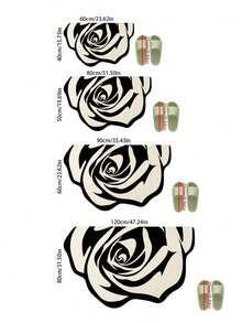 1 buc Covoraș cu gel de siliciu cu design floral cu trandafiri alb-negru, covoraș antiderapant cu gel de siliciu la modă și elegant, covoraș de intrare pentru bun venit, covoraș de duș, durabil și rezistent la uzură, covoraș de baie, covor de baie, preș de ușă, covor mic, covor, covor, decor pentru casă, covor de zonă, covoraș de exterior, decor pentru casă, covor de zonă, covor de dormitor, covor lavabil, potrivit pentru decorarea petrecerilor - Multicolor - Vizualizare 6
