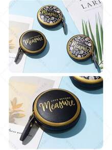 1pc/ 1.5m, Portable Retractable Retro PU Leather Mini Tape Measure Retro Measuring Tape Retro Sewing Centimeter Inch Drum Scale, Tailor, Handmade Items, - Multicolor - View 8