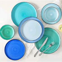 Set da pranzo - 24 pz - Blu (per 6 persone)-Rotondo - Visualizzare 8