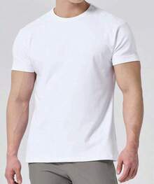 Camisetas basica lisas manga curta Estilo Casual Masculino Premium  Verão    Ajuste Regular    Nenhum - Branco - Visão 4