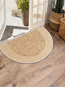 1pc Light Brown Striped Semi-Circular Doormat, Bedroom Kitchen Laundry Room Mat, Fashionable Home Entrance Rug, Living Room Entryway Indoor Outdoor Floor Mat, Textured Design, Doormat, Small Rug, Welcome Mat, Carpet, Floor Mat, Outdoor Doormat, Kitchen Rug, Home Decor, Front Door Mat, Area Small Rug, Outdoor Mat, Home Decor, Area Rug, Garden Rug, Washable Rug - Multicolor - View 13