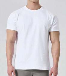 Camisetas basica lisas manga curta Estilo Casual Masculino Premium  Verão    Ajuste Regular    Nenhum - Branco - Visão 1