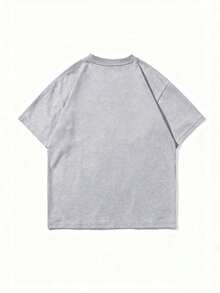 Camiseta de manga corta estampada minimalista para hombre, cómoda y transpirable, adecuada para el verano, a. - Gris - Ver 5