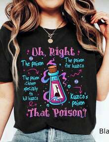 1 pieza Camiseta Vintage 'Oh Right That Poison Llama Poison For Kuzco', 'The Emperor's New Groove', Land T, Funnweahirt220G, Camiseta de Algodón 100% de Alto Gramaje. Con estampado de mariposas, adecuada para niñas y mujeres, camiseta inspiradora de manga corta y cuello redondo, estilo estético lindo Y2K, top de verano, adecuada para actividades al aire libre, familia, trabajo o uso diario casual en la calle, 100% algodón. - Negro - Ver 6