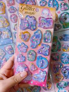 3D Foam Cup Stickers - Cute Cartoon Water Bottle Stickers - Student Notebook And Diary DIY Stationery - Waterproof Adhesive - Multicolor - View 14
