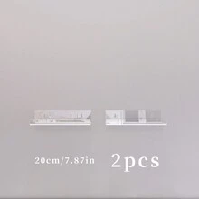 透明亚克力悬浮壁架，浴室壁架，隐形透明浴室架，家居装饰书架 - 無色 - 查看 9