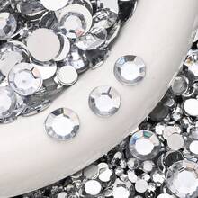 Classic Silvery Rhinestone Flatback Beads 3-12mm Mixed Size DIY Rhinestones Faceted Crystal Gem Patch For Art Clothing DIY, Sew On Glitter - Silver - View 6
