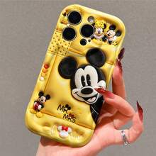 Disney Mickey Mouse Phone Case, Official Mickey Character Design, Mickey Collage In Soft Plush Texture On A Yellow Padded Background Protective Cover. Compatible With IPhone 17, 16, 15, 14, 13, 12, 11 Pro Series, Featuring The Iconic Mouse In Various Poses With "Mr. & Mrs." And "Love" Details, Perfect For Mickey Fans And Disney Lovers, Ideal For Birthdays, Holidays, Anniversaries, Graduation Gifts, Or Any Special Occasion To Surprise Family, Friends, Classmates, And Loved Ones. - trắng - Xem 4