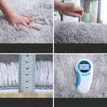 1pc Soft & Fluffy Rectangular Area Rug, Plush Bedroom Carpet, Thick Anti-Slip Anti-Fall Floor Mat, Living Room Large Small Rug - Light Grey - View 8