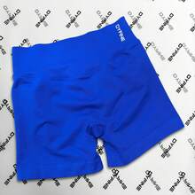 DYFINE  Women's Seamless Elastic Butt Lifting Shaping Yoga Fitness Gym Running Sports Shorts - 深海藍 - 查看 1