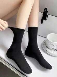 4 pares de calcetines cómodos con volantes y lunares lindos para mujer - Multicolor - Ver 3