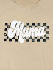 Camisas de Maternidad a Cuadros, Camisas de Maternidad Vintage, Camisetas de Maternidad Vintage, Camisetas de Maternidad, Camisetas de Maternidad Cómodas y Coloridas, Camisas Retro a Cuadros - Albaricoque - Ver 4