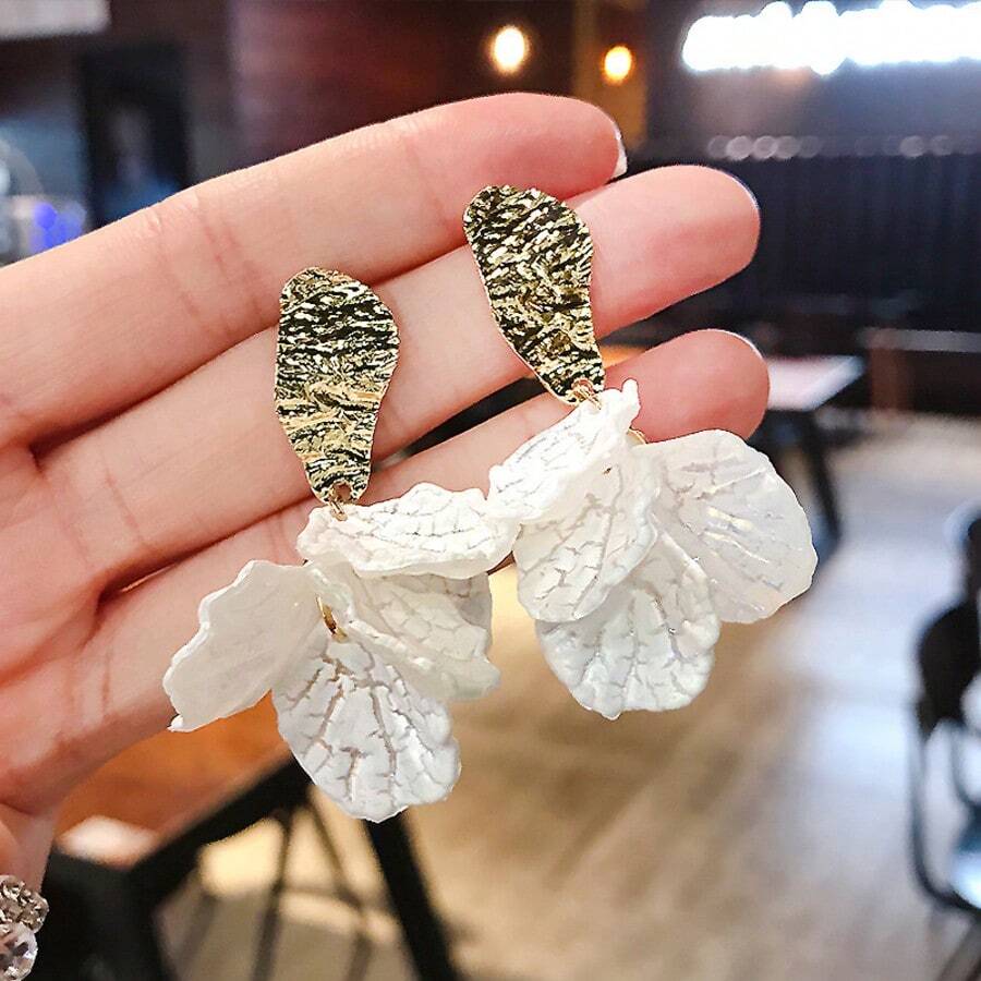 1 par de pendientes colgantes de hoja de resina blanca, regalo para uso en fiestas, regalo para el Día de la Madre o días festivos para mujeres - Multicolor - Ver 1