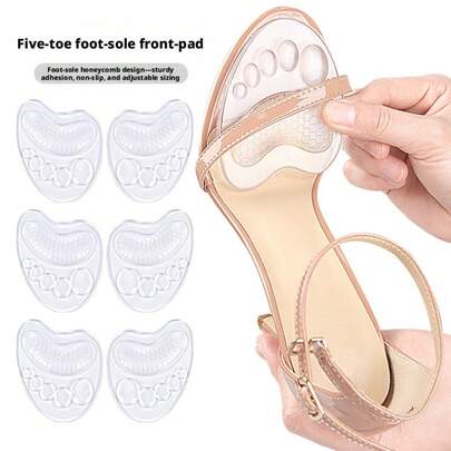 2/4/6pcs - Universal Transparent Gel Insoles, Comfortable Insoles, Suitable For Outdoor Activities, Hiking, Dancing, Sports, Foot Pads, Women's Gel Insoles, Heel Pads, Sports Shoe Insoles, High-Quality Cushion Pads, Cushion Insoles