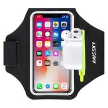 pulsera para correr con bolsa para auriculares, pulsera para teléfono celular para iPhone 17, 16, 15, Pro, 14 Plus, 13, 11 XR, Galaxy S24/S10, resistente al agua, funda para teléfono deportivo y - Negro hasta 6.5 pulgadas - Ver 2