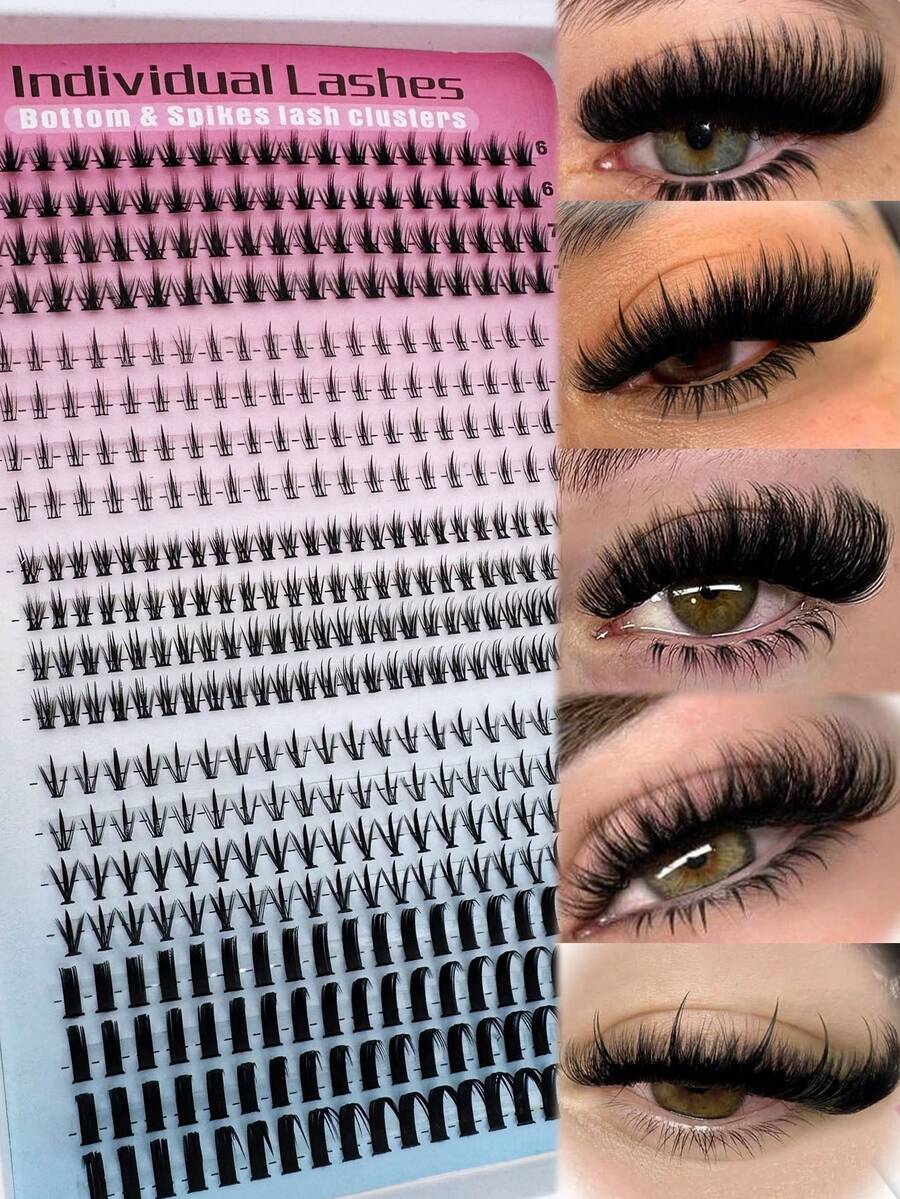 416pcs 5 Gaya Bulu Mata Pendek (Bottom Lash Clusters) Ekstensi Bulu Mata Manga (Manga Lash Clusters) Bulu Mata Berduri (Spike Lashes) Bulu Mata Individual (Individual Lashes) Bulu Mata Bawah Tipis Individual (Wispy Bottom Individual Lashes) 6-21mm Pita Alami (Natural Band Eyelash Clusters) Ekstensi Bulu Mata Bawah (Bottom Lash Extension) Oleh Calphdiar