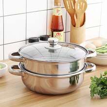 1pc, Steamer Pot, Stainless Steel Steaming And Cooking Integrated Pot With Lid, Universal For Induction Cooker, Gas Stove, And Electric Stove, Kitchen Utensils, Kitchen Gadgets, Kitchen Accessories, Home Kitchen Items - View 12