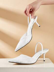 2026 Women's New Elegant Fashionable Style Back Strap Niche New Shoes (Asymmetrical Cut Upper) - White - View 2