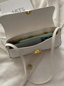 Retro Patchwork Leopard Print Elegant Underarm Shoulder Bag, Leopard Print Ladies' Handbag, Leopard Print - White - View 4