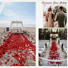 Artificial Red Rose Petals, Perfect For Wedding Party Decorations. They Add A Romantic Touch For Valentine's Day And Are Ideal For Decorating Table Centerpieces. These Petals Can Also Be Used To Create Proposal Surprises, Making Them A Perfect Gift For Valentine's Day, Birthdays, Graduations, And Other Occasions. - Red - View 2