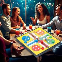LUDO Classic Dice Game, Suitable For 2-4 Players Travel Board Game Set, Interactive Board Game, Suitable For Couple Games, New Year, Christmas, Easter, Graduation Seasonal Holiday Birthday Gift (Some Color Styles Randomly Sent) - LUDO Flying Chess Board - View 6