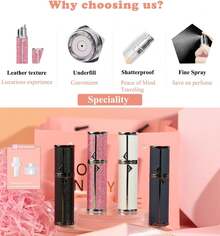 Muilsae AB10GR Leatherette Refillable Perfume Atomiser 5ml, Bottom Fill Perfume Bottle, Portable And Leak-Proof Suitable For Women And Men (Deep Grey) - 顏色F - 查看 2
