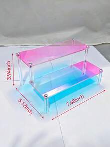 1pc Multi-Layer Colorful Acrylic Cosmetic Storage Rack, Suitable For Perfume, Skincare, Makeup. Can Be Used In Bathroom, Bedroom And Home Decor. Reinforced With Sturdy Trapezoid Design. - Multicolor - View 12