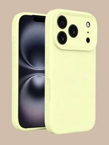 Ốp lưng điện thoại silicon lỏng chất lượng cao dành cho iPhone 17 Pro Max, 17 Pro, 17 Air, 17, 16, 15, 14, 13, 12, 11 Pro Max Plus, cảm giác mềm mại, thân thiện với da, chống sốc và bảo vệ điện thoại. - Màu vàng kem - Xem 1