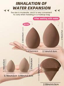 6pcs Professional Makeup Sponge Set, Suitable For Liquid, Cream, Concealer Makeup Sponges And Powder Puffs (1pc Or Multi-Piece Set) - Multicolor - View 10