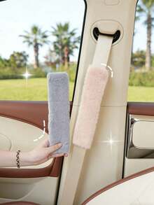 RFVUC 2026 Hot Selling 5-Color Fluffy Seat Belt Cover, Anti-Abrasion Soft Pad, Car Interior Decor, Daily Driving, Holiday Gift, Universal Car Accessory - A - View 2