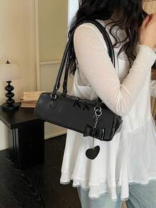 Korean Style Casual Retro Underarm Bag For Women, New Fashion Chic Handbag, Shoulder Bag For Work & Commute - Black - View 6