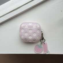 Ốp tai nghe chấm bi hồng dễ thương với hình quả dâu tây, phù hợp với Pro 3, New Pro 2, Lovely Apple 4, Minimalist 3, Personalized 1/2, ốp tai nghe mùa xuân. - Hồng - Xem 8