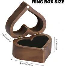 2-Slot White Heart-Shaped Personalized Jewelry Box With Transparent Lid, Suitable For Proposal, Engagement, Wedding, Anniversary - Black - 2 Slots. - View 3