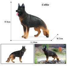 Oenux perro animales modelo Husky pastor alemán Rottweiler San Bernard figura de acción cachorro figuras PVC colección juguete chico regalo - Modelo de perro 2 - Ver 7
