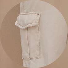 Women's Stylish Dark Brown Cargo Jeans - Rượu sâm banh - Xem 5