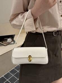 Retro Patchwork Leopard Print Elegant Underarm Shoulder Bag, Leopard Print Ladies Handbag, Leopard Print - White - View 5