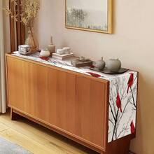 1pc American Country Style Table Runner, With Northern Cardinal Elements, Suitable For All Seasons. Can Be Used On Dining Table, Coffee Table, Sideboard, TV Stand, Vanity, Nightstand, As Well As For Weddings, Afternoon Tea, Birthday Parties, Holiday Gatherings, And More. - Multicolor - View 6