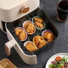 6pcs Air Fryer Baking Cups - Premium Silicone Mold Cups - Non-Stick Baking Tray Set, Perfect For Eggs, Pancakes, Cupcakes, Pudding, Tarts, Custard And More! - View 3