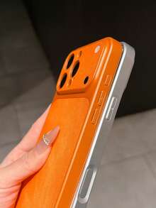Ốp lưng điện thoại cao cấp họa tiết da cao bồi mờ cho iPhone 17Promax Air 16Pro 15 14 Plus 13 12 11 Chống sốc, bảo vệ toàn diện - trái cam - Xem 10