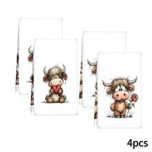 Bộ 2/4/6 chiếc, Khăn lau bát đĩa in hình bò dễ thương, Khăn lau nhà bằng sợi microfiber siêu thấm hút, Khăn lau bếp, khăn rửa chén, khăn lau nhà, khăn tay, Cực kỳ mềm mại và thấm hút, Trang trí nhà bếp, Quà tặng cho hàng xóm, mẹ, sinh nhật, tân gia cho bạn bè, đồ dùng nhà bếp thiết yếu, nhu yếu phẩm hàng ngày. - Nhiều màu - Xem 13