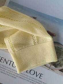 Cárdigan de punto ligero para mujer, de manga larga, informal y transpirable, para primavera/verano - Amarillo - Ver 4
