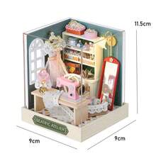 Zuuton Kit de casa de muñecas en miniatura DIY con muebles y luces LED Rompecabezas de madera 3D Casa de bruja de Halloween Kits de construcción de modelos para adultos - QT-047 con cubierta - Ver 28