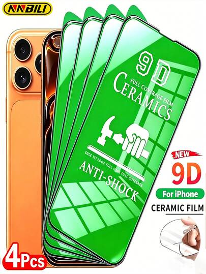 NNBILI 3 Packs 9D HD Ceramic Film Soft Film Compatible With IPhone 17/17e/17Pro/17Pro Max/17Air/16e/16/16 Plus/16 Pro/16 Pro Max/15/15Pro/15 Plus/15 Pro Max/14/13/12/11//X/XS/XSMAX/7/8/Plus Gift For Birthday, Family, Friends Phone Screen Protector, Phone Accessories,Compatible With IPhone Series [Not-Glass]