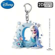 Móc khóa acrylic Disney, in 2D bề mặt phẳng, 1 móc khóa acrylic Disney, 26 chữ cái tiếng Anh, hình công chúa Elsa trong phim Frozen với họa tiết hoa, móc khóa túi xách dễ thương, móc khóa đôi, móc khóa xe hơi, quà sinh nhật cho fan Frozen, bề mặt phẳng 2D, lựa chọn hoàn hảo cho các dịp lễ. - Nhiều màu - Xem 31