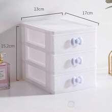 1pc Pink Multi-Layer Cosmetic & Jewelry Storage Box, Multi-Tier Desktop Organizer, Suitable For Student Dorm - Pink - View 9