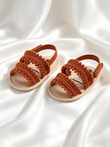Neugeborenen Babysandalen, rutschfeste Softsohlensandalen, Kleinkind Outdoor lässig Sommerschuhe, 0-1 Jahre alt, weiche Sohle rutschfest, kleine weiße Blume atmungsaktive Babyschuhe, 0-18 Monate - Braun - Übersicht 8