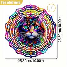 1个3D彩色花卉图案旋转装饰品，10英寸*10英寸，带旋转挂钩，360° DIY创意风车，风力驱动旋转，安装简便，适合作为圣诞节、万圣节和其他节日礼物（不含吊坠），款式随机。 - A - 查看 8