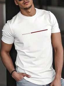 playeras de hombreNEOREFINED Camiseta de manga corta con cuello redondo y estampado de letras casual para hombres, estilo de los 2000 - Blanco - Ver 5