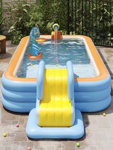 2026 Nueva piscina inflable, diseño portátil, piscina de enfriamiento de verano de 3 capas gruesas, adecuada para reuniones familiares, fiestas al aire libre, campamentos, picnics, entretenimiento en el patio trasero (accesorios no incluidos), plegable para almacenamiento, adecuada para piscina inflable para familias, aplicable para playa, actividades al aire libre de campamento, parque acuático de verano en el patio trasero, piscina al aire libre en el hogar. - piscina - Ver 5